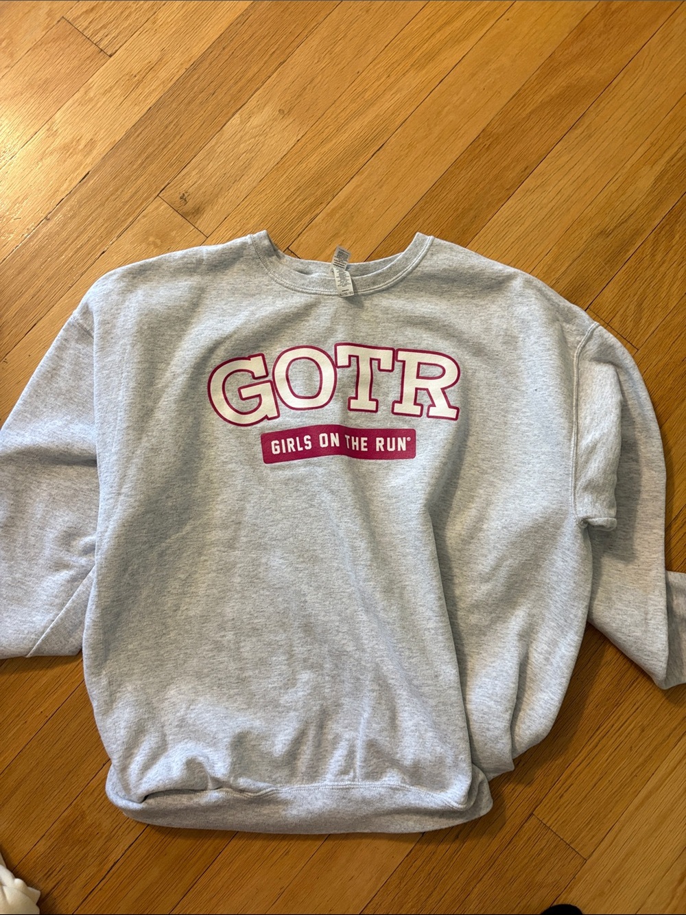 GOTR Girls On The Run Grey Sweatshirt with Pink Logo